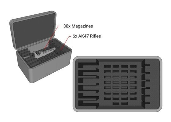 6x AK47 Rifles 30x Magazines